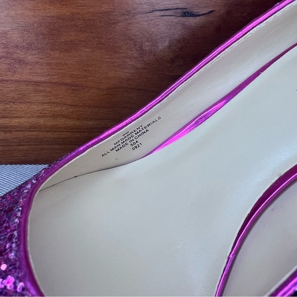 MARC FISHER Mfdarreny Fuschia Glitter Pointed Toe Stilleto Pumps Size 8 - Picture 11 of 12
